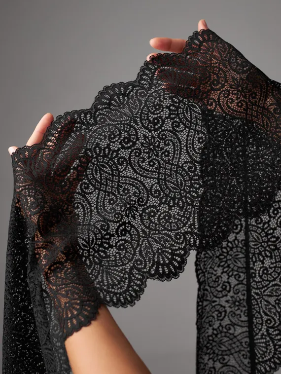 03-251 Кружево эластичное 22 см, черный