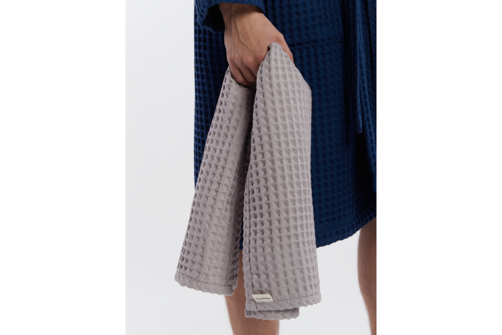 Комплект полотенец вафельных Home One 50х90 (4шт) темно-синий, голубой джинс, светло-серый, молочный