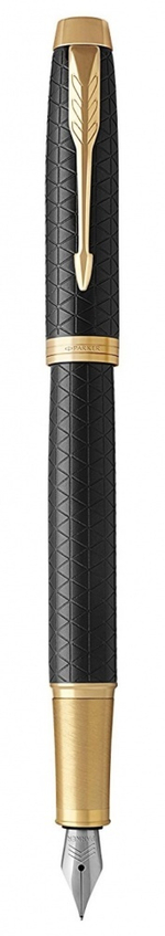 Перьевая ручка Parker IM Premium Black GT, перо: F, цвет чернил: blue, в подарочной упаковке.