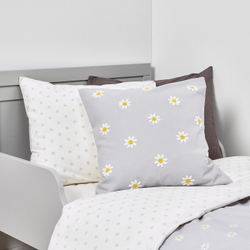IKEA NATTSLÄNDA  (ИКЕА НАТТСЛÄНДА)  -  Наволочка, цветочный узор, серый/белый, 50x50 см