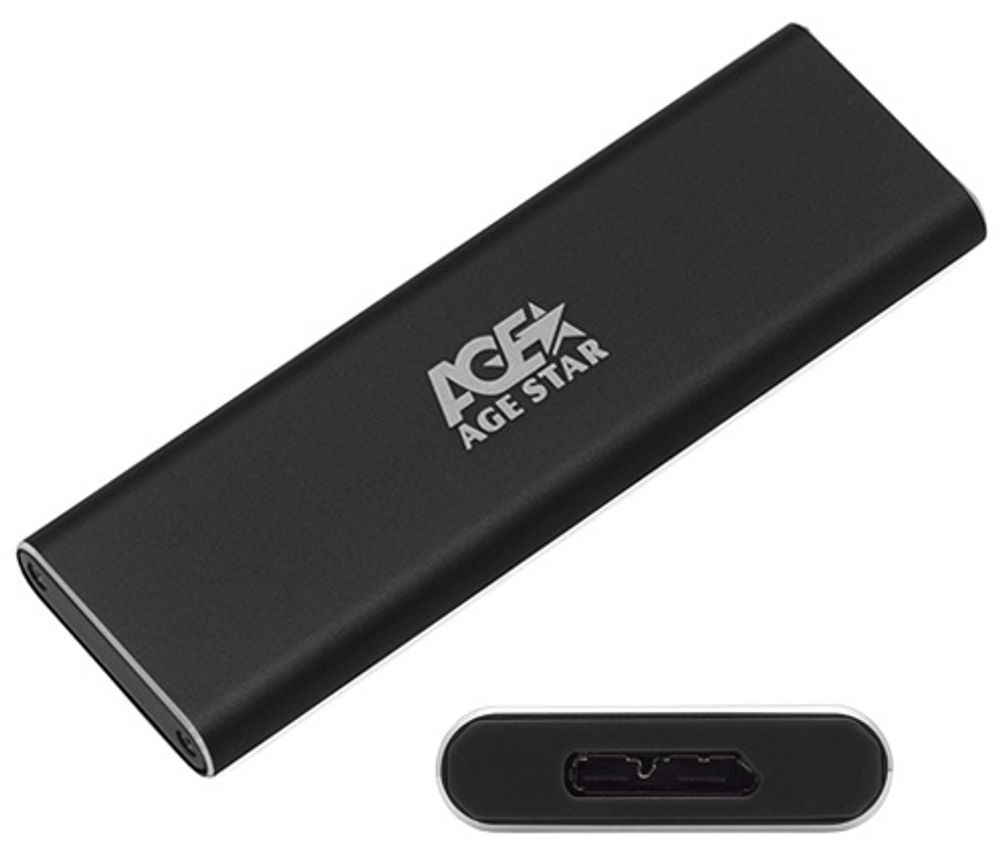ВНЕШНИЙ БОКС EXTERNAL M2&quot; CASE M2 TO USB 3.0, AGESTAR 31UBNV1C, POWER VIA USB, GRAY