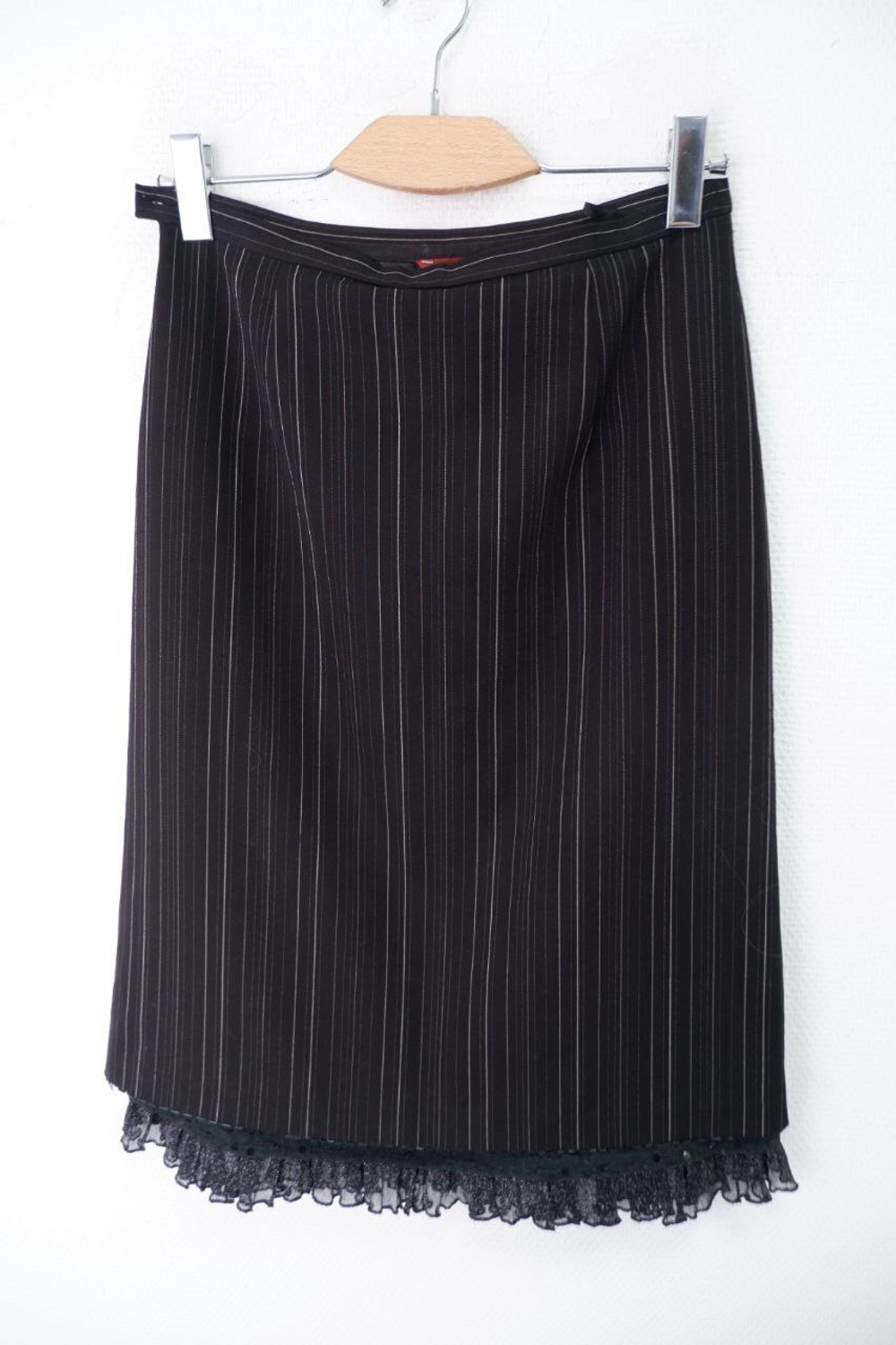 Юбка в полоску с кружевом 44 размер