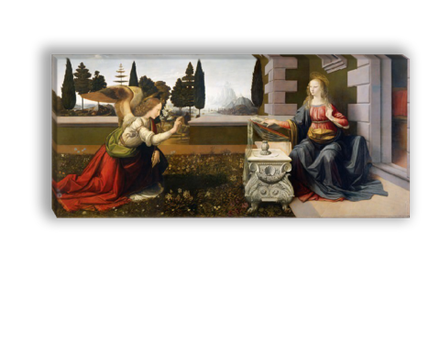 "Благовещение", Леонардо да Винчи, картина (репродукция)