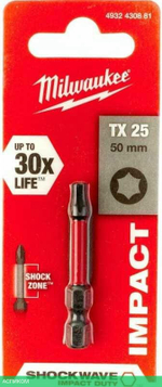 Бита Milwaukee Shockwave TX25 50мм (4932430881)