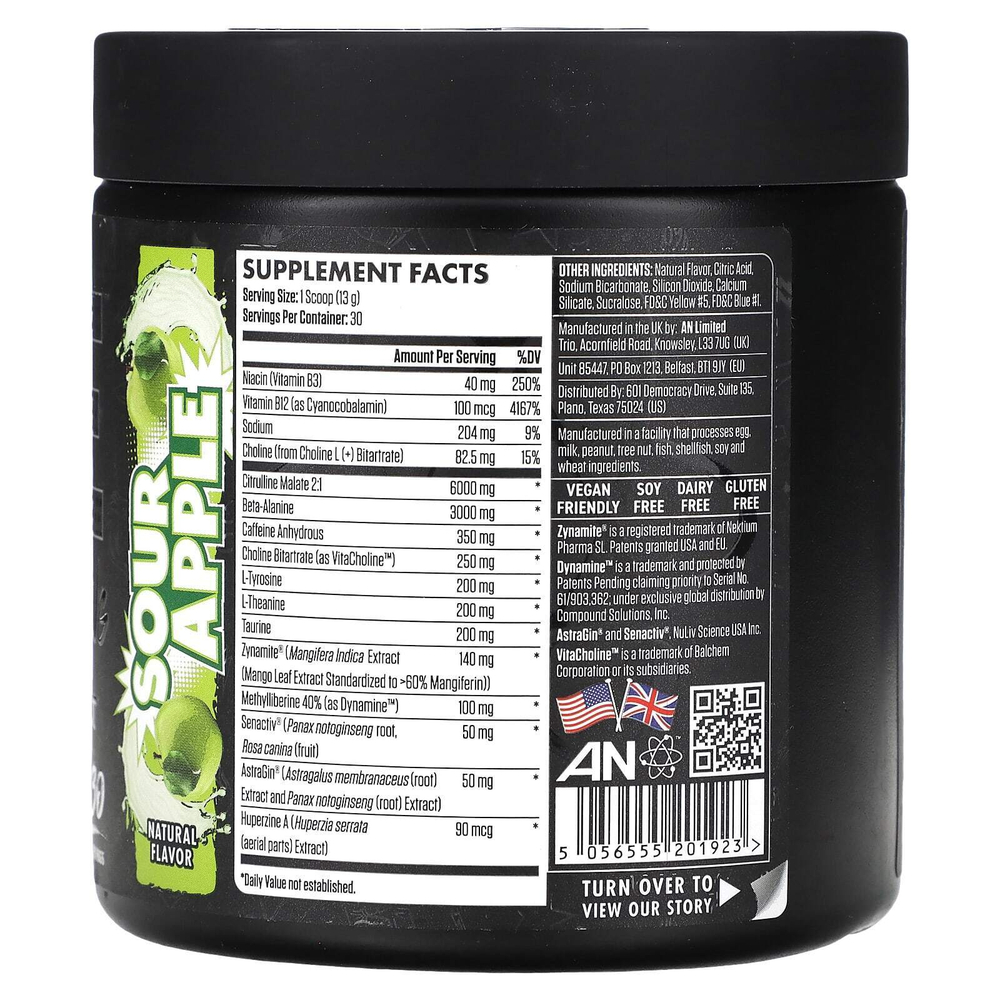 ABE, Ultimate Pre-Workout, предтренировочный комплекс, кислое яблоко, 390 г (13,75 унции)