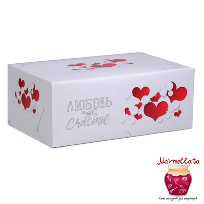 Упаковка для капкейков "Любовь - это счастье" без окна (6 ячеек)