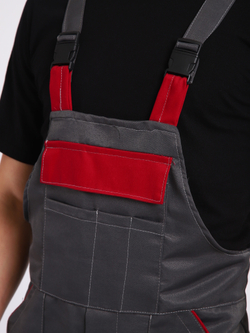 Полукомбинезон рабочий Гигант серый на лямках молния
