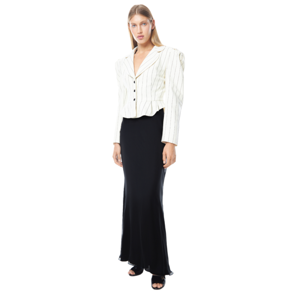 Юбка макси А-силуэта с декоративными пуговицами сзади из шёлка