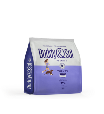 Сухой корм Buddy&Sol PREMIUM SENSITIVE с индейкой для взрослых собак средних и крупных пород 1,8 кг