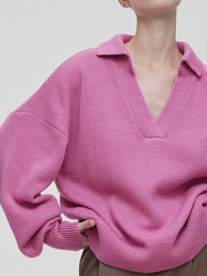 AIM  свободного кроя, розовая фуксия. 50% шерсть мериноса.