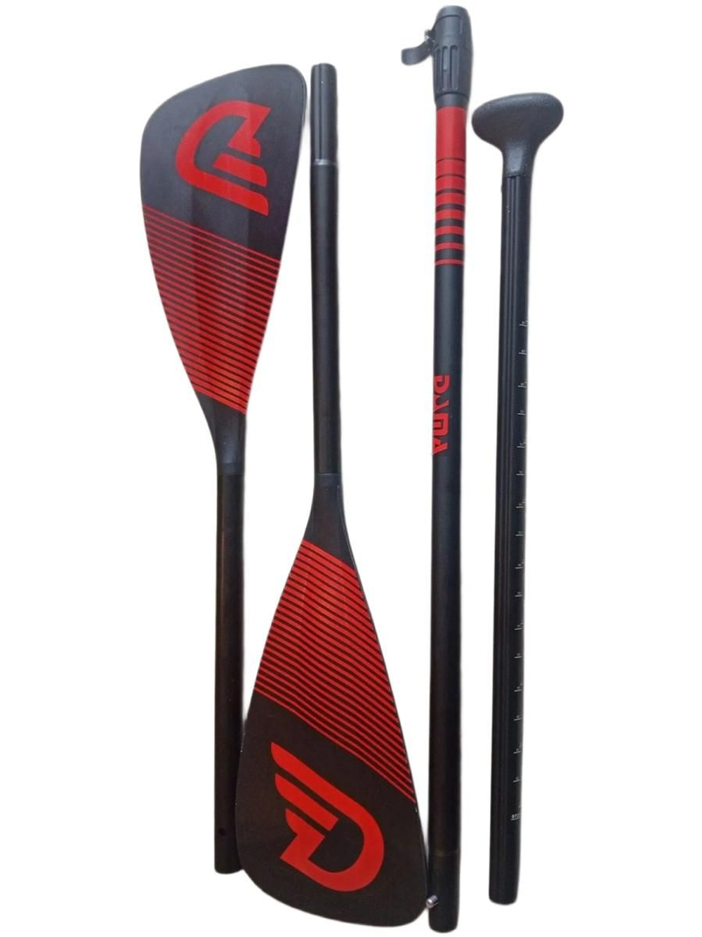 Весло разборное двухлопастное для sup-доски, DAMA DOUBLE BLADE (двойное) RED, 1 шт