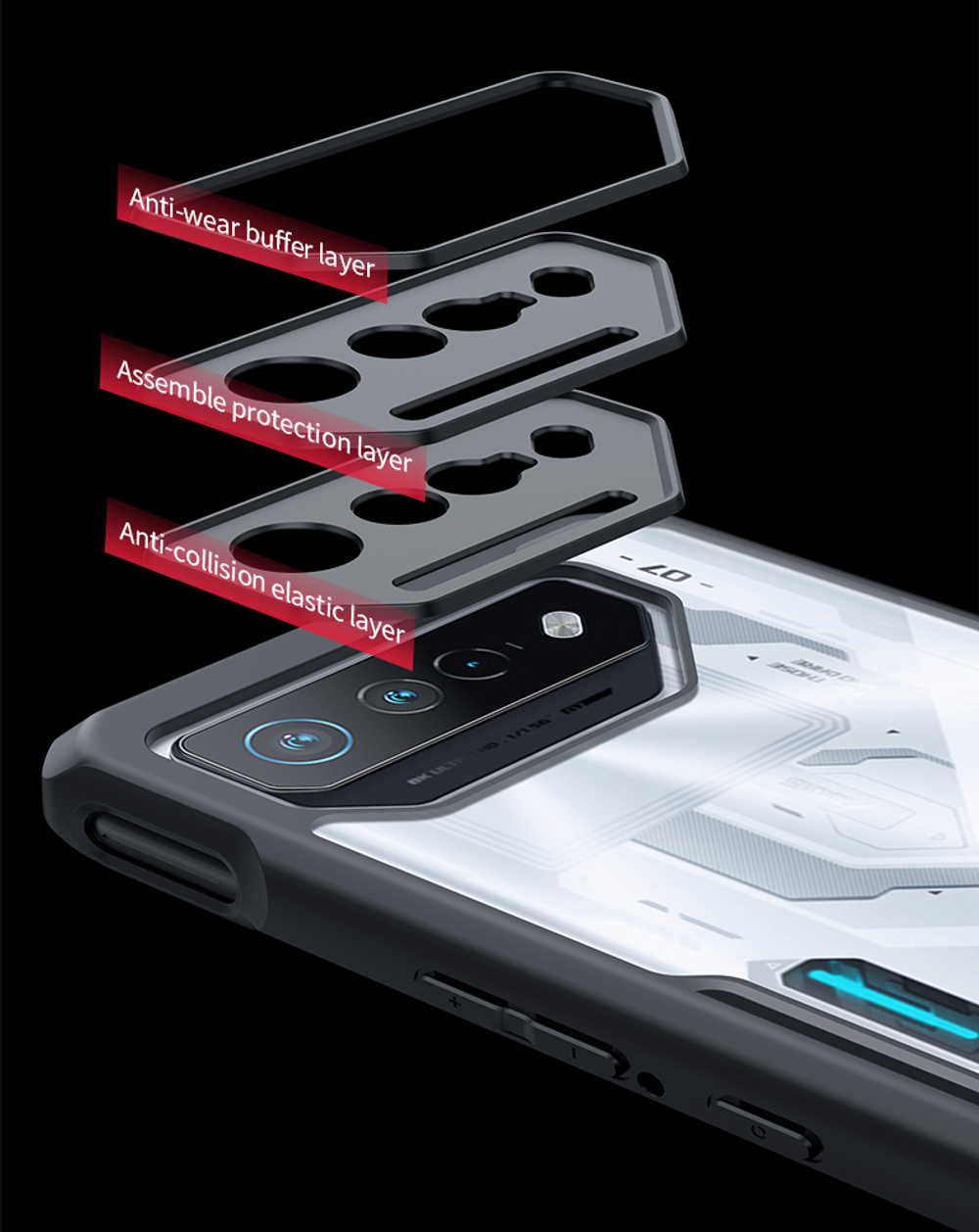 Чехол на Asus Rog Phone 7/7 Pro противоударный с усиленными углами матовый XUNDD