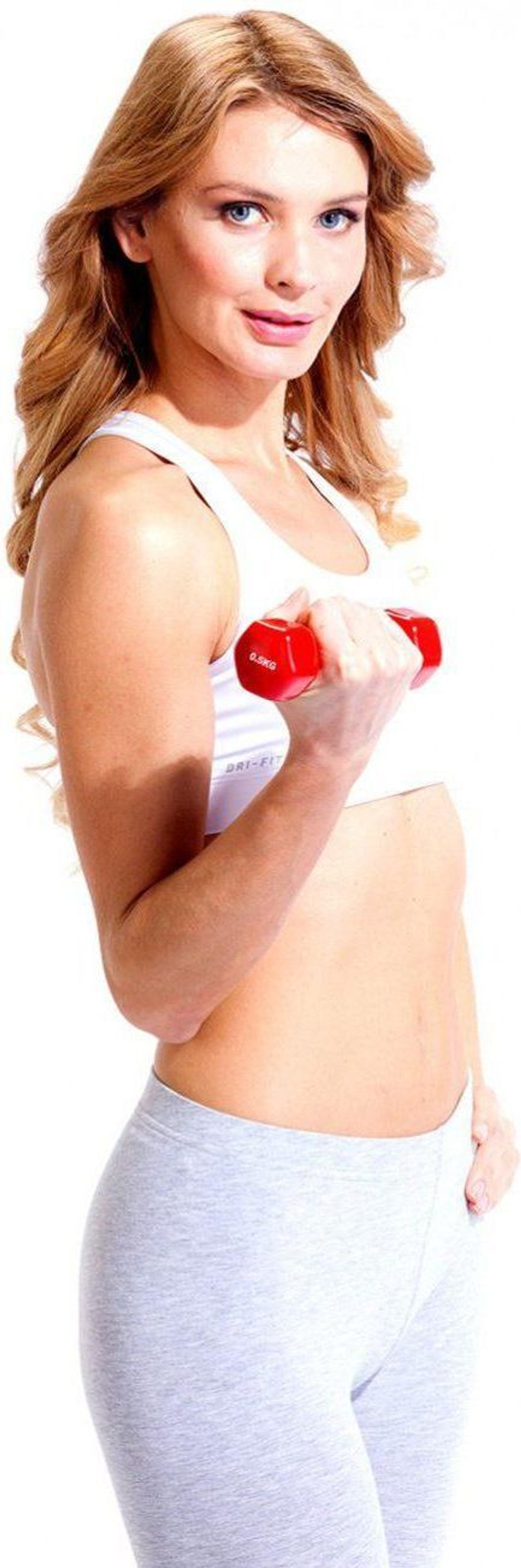 Гантель обрезиненная 4 кг, красная