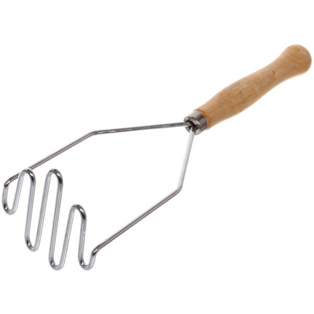 Толкушка металлическая с деревянной ручкой «Зиг-заг»