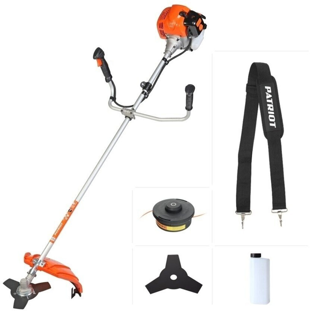 Триммер садовый бензиновый для травы PATRIOT PT 553 (1+1), мотокоса, бензокоса для газона