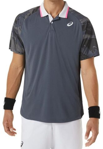 Мужское теннисное поло Asics Court Graphic Polo-Shirt - серый