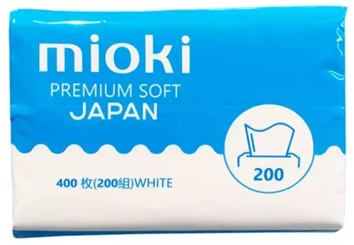 Mioki premium soft, салфетки бумажные JAPAN, 2х слойные, 200 шт.