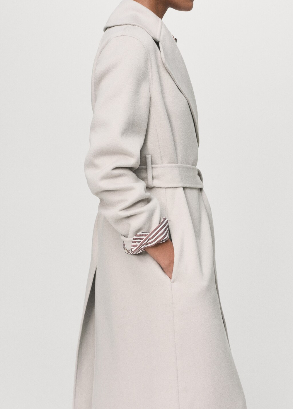 Пальто из шерсти handmade с поясом