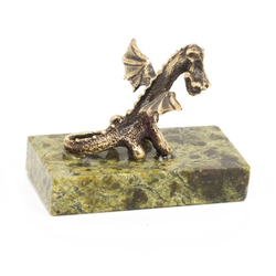 Фигурка из бронзы "Дракончик" на подставке из змеевика  G 116485
