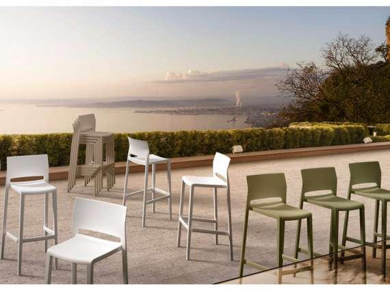 Полубарный стул Bakhita 66 см, белый