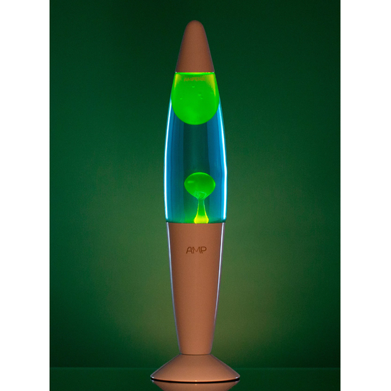 Лава лампа Amperia Rocket Желтая, Синяя, корпус белый (35 см)