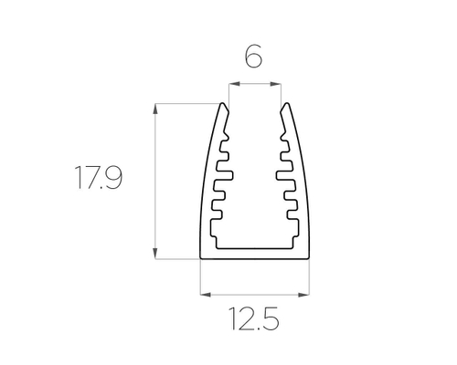 Профиль алюминиевый для стекла LC-LPG-1318-2 Anod