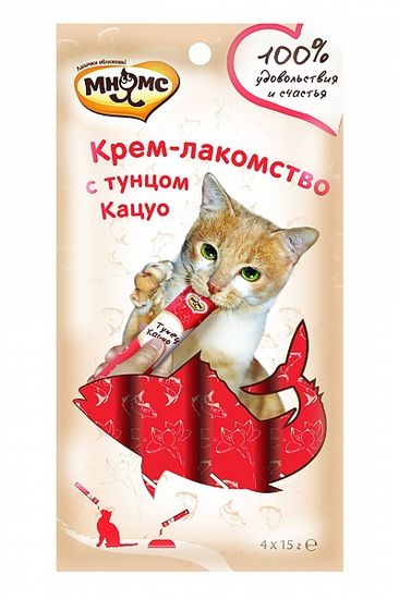 Мнямс Крем -лакомство для кошек с тунцом Кацуо 15 гр
