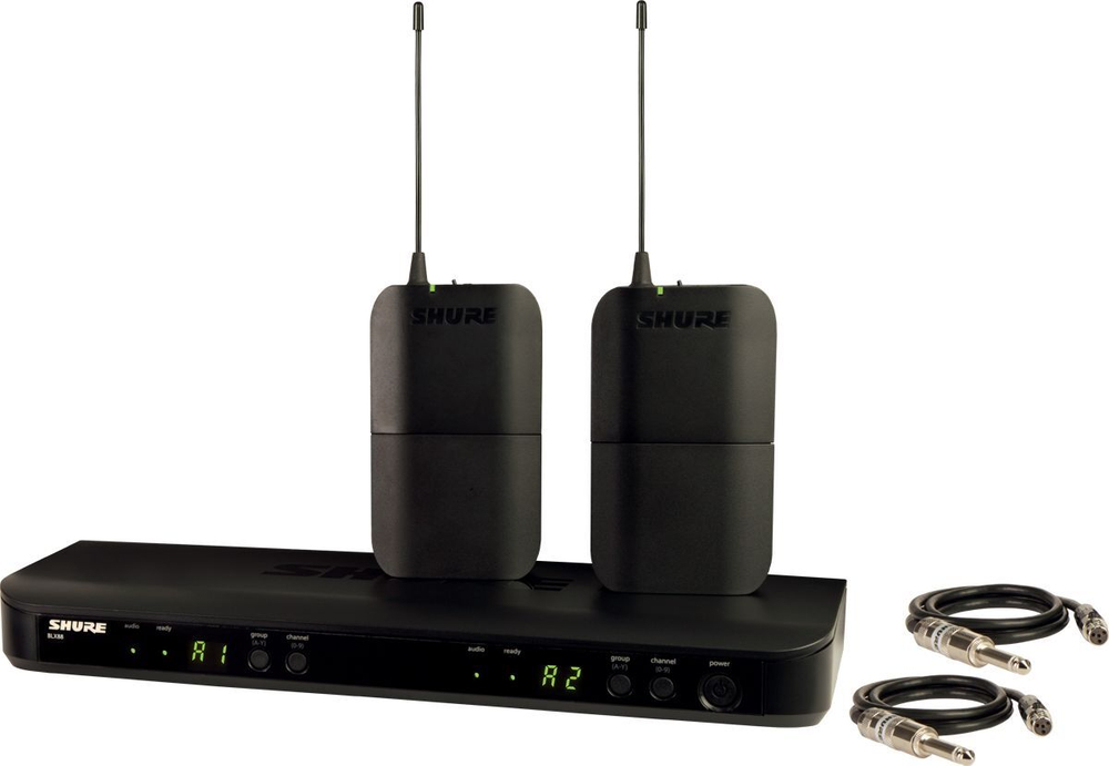SHURE BLX188E M17 662-686 MHz двухканальная радиосистема с двумя поясными передатчиками BLX1