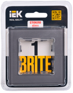 BRITE Рамка 1 -местная РУ-1-2-БрСе стекло серый IEK