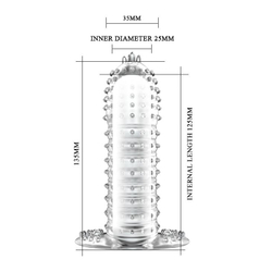 Прозрачная насадка на фаллос с закрытой головкой Penis Sleeve - 13,5 см.