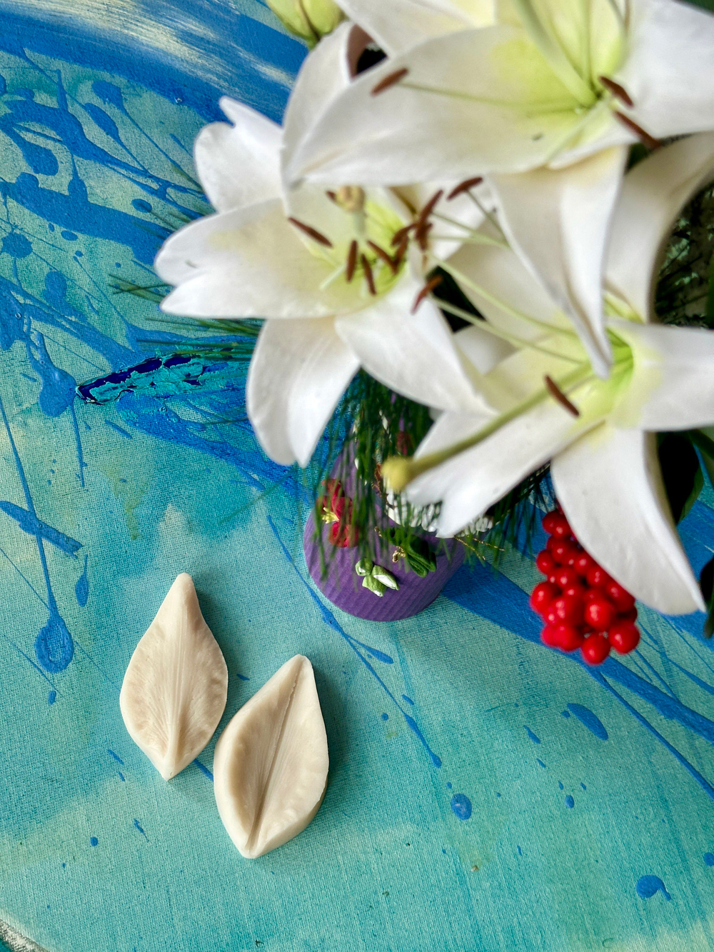 Молд силиконовый вайнер для лепки Лилии / Форма для лепки лепестков