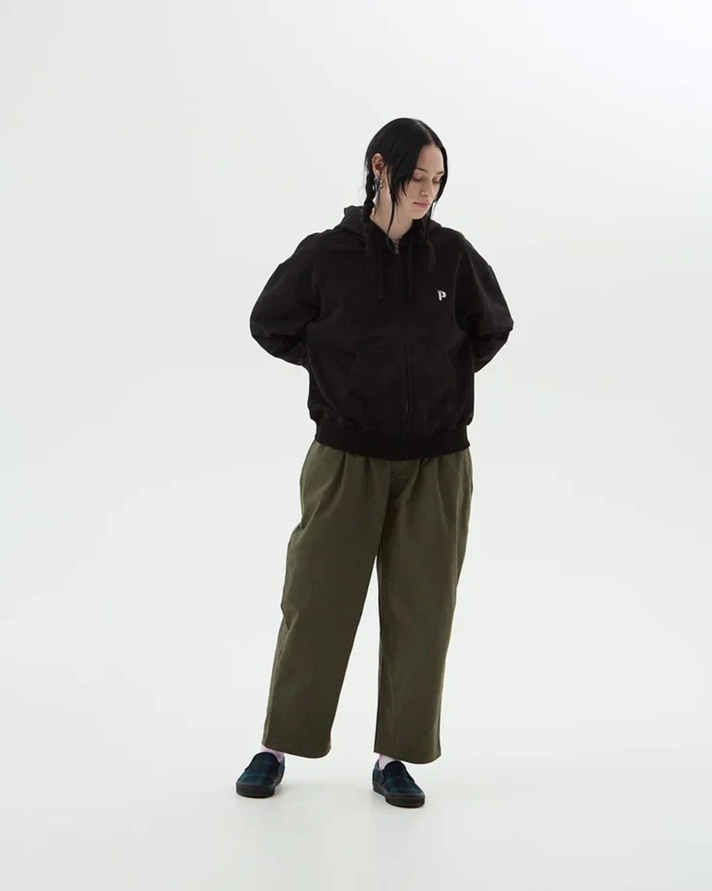 Худи Postaments Zip P Logo LW черное