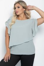 Блуза Магнолия (серо-голубая) Б11052 LT Collection