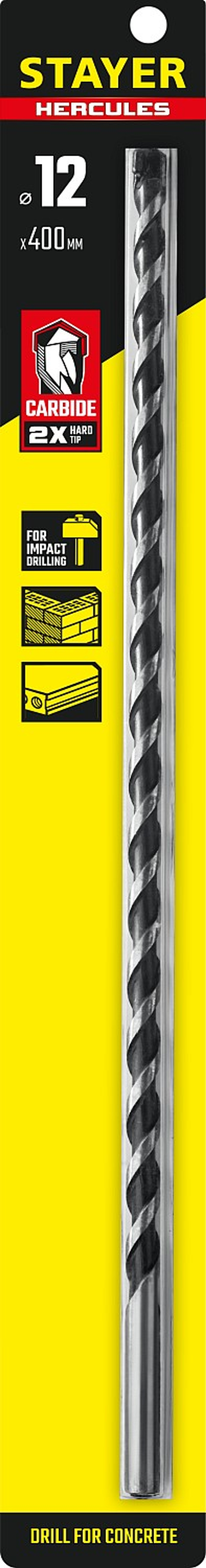 STAYER Hercules, 12 x 400 мм, cверло по бетону, Professional (2915-400-12)