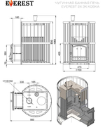 Печь для бани Эверест Ковка 24 (280) закрытая каменка