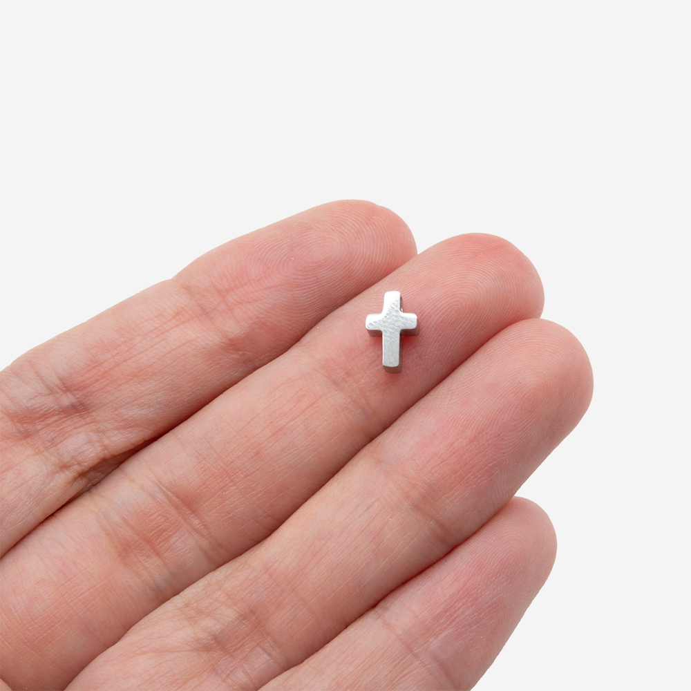 Подвеска в форме крестика 5*8мм, сталь без покрытия