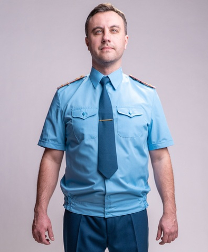Рубашка МЧС мужская голубая, короткий рукав