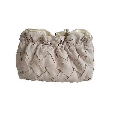 Косметичка с плетёной текстурой, бежевый K-04