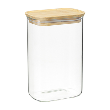 Банка для хранения прямоугольная Glass Bamboo 1.3 л