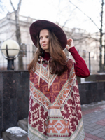 Пончо женское шерстяное с орнаментом