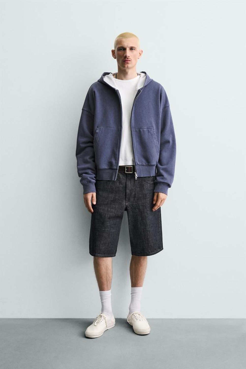 ZARA ДЖИНСОВЫЕ ШОРТЫ BAGGY FIT, ИНДИГО