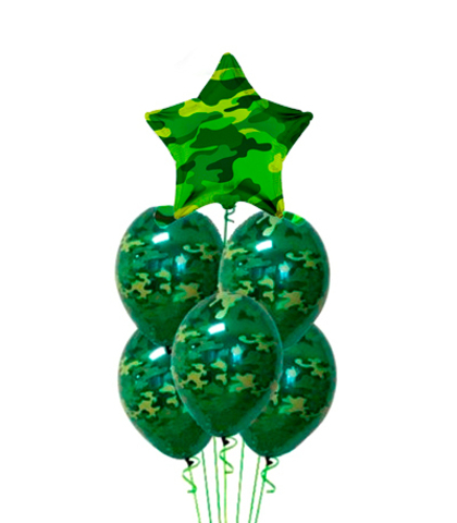 Букет из 6 шаров + Звезда (45см.)