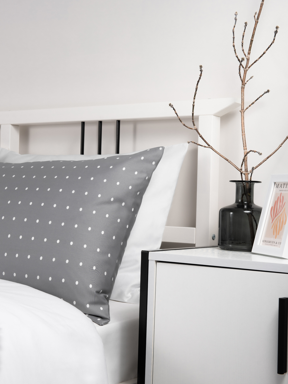 UTOPIA 2 Наволочки, сатин серый в точку