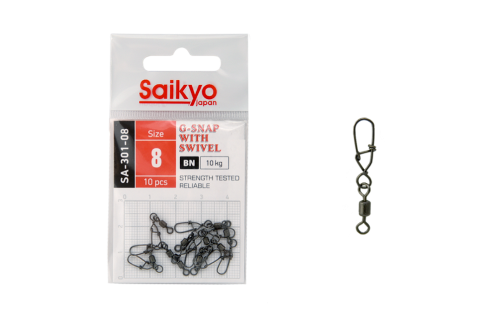 Вертлюг с застежкой Saikyo SA-301-08 - 10 шт
