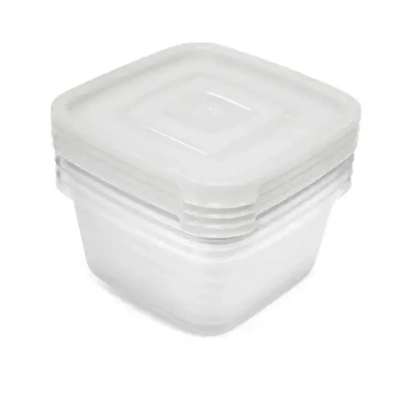 Контейнер для продуктов (СВЧ) Унико квадратный 0,45л набор 4шт. С216 (комплект 18 шт)