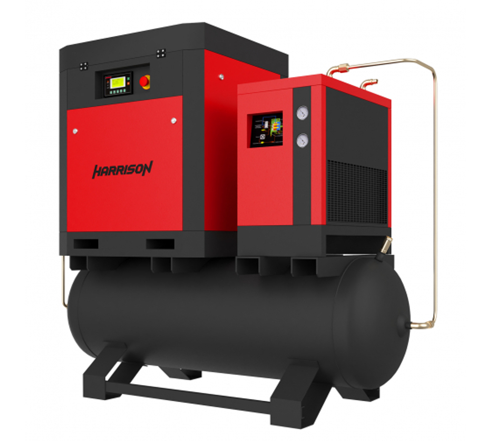 HRS-942100TD5 Винтовой компрессор с ресивером и осушителем Harrison: 2100 л/мин, 10 бар, 15 кВт, 500