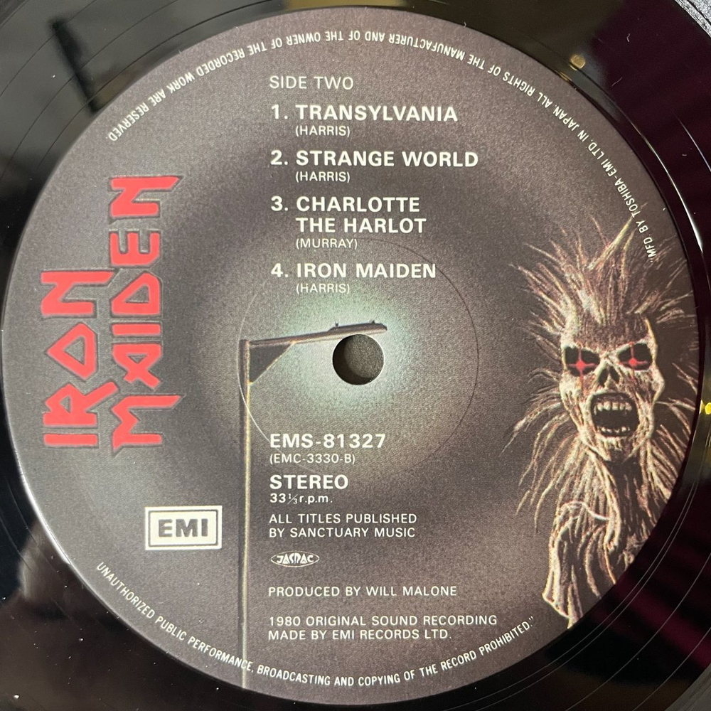 Винтажная виниловая пластинка LP Iron Maiden (Japan 1980) (No Obi) Phantom Of The Opera
