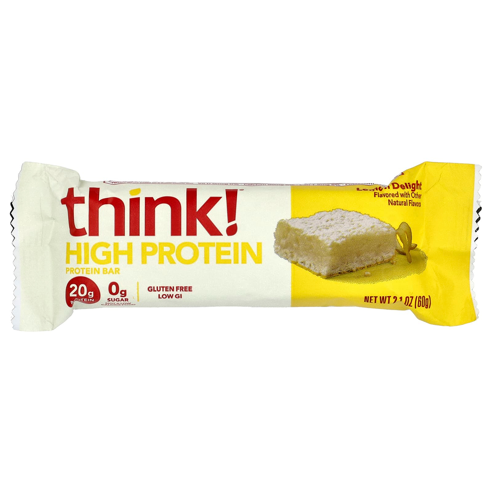 Think !, Высокопротеиновые батончики, лимонное лакомство, 10 батончиков по 60 г (2,1 унции)