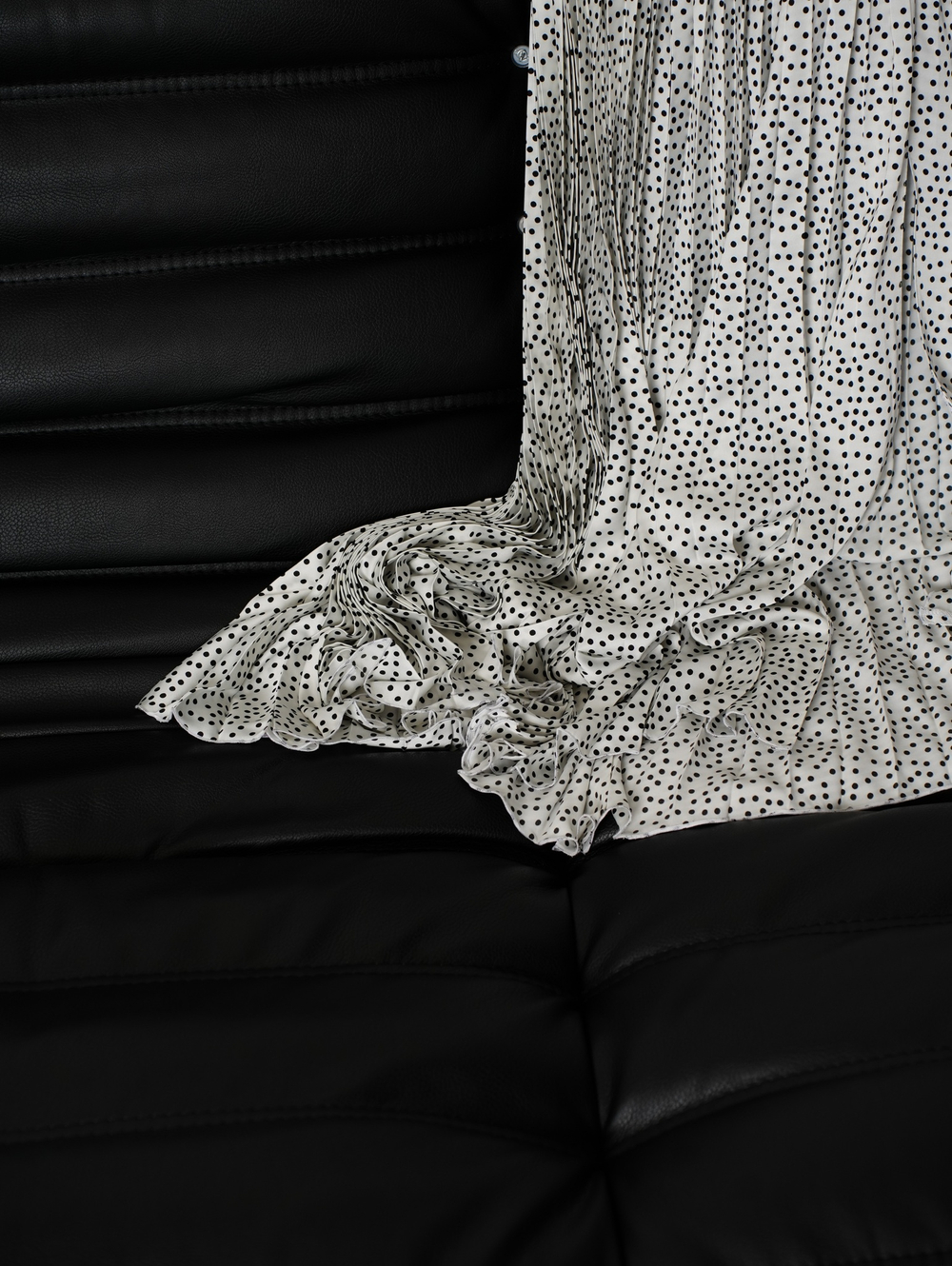 Юбка горох, плиссе, шелк, белая