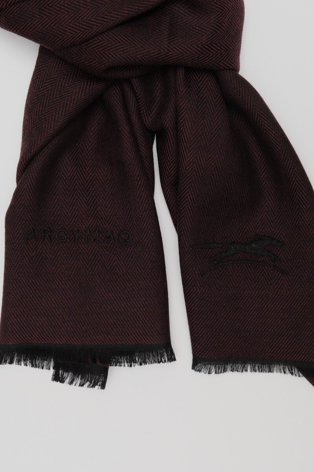 Шерстяной шарф 45×180 BURGUNDY (ONLY ONLINE)